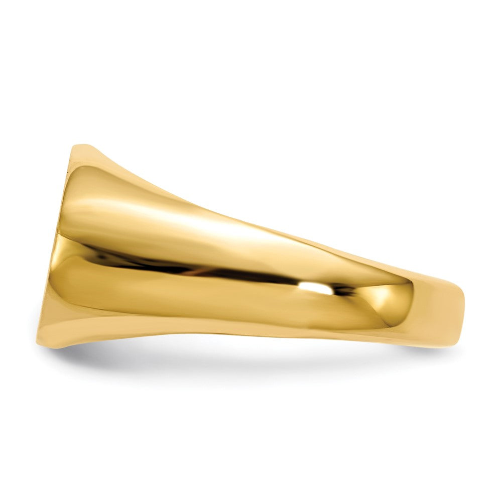 14K Gelbgold Siegelring mit offener Rückseite, 9,5x15,0 mm