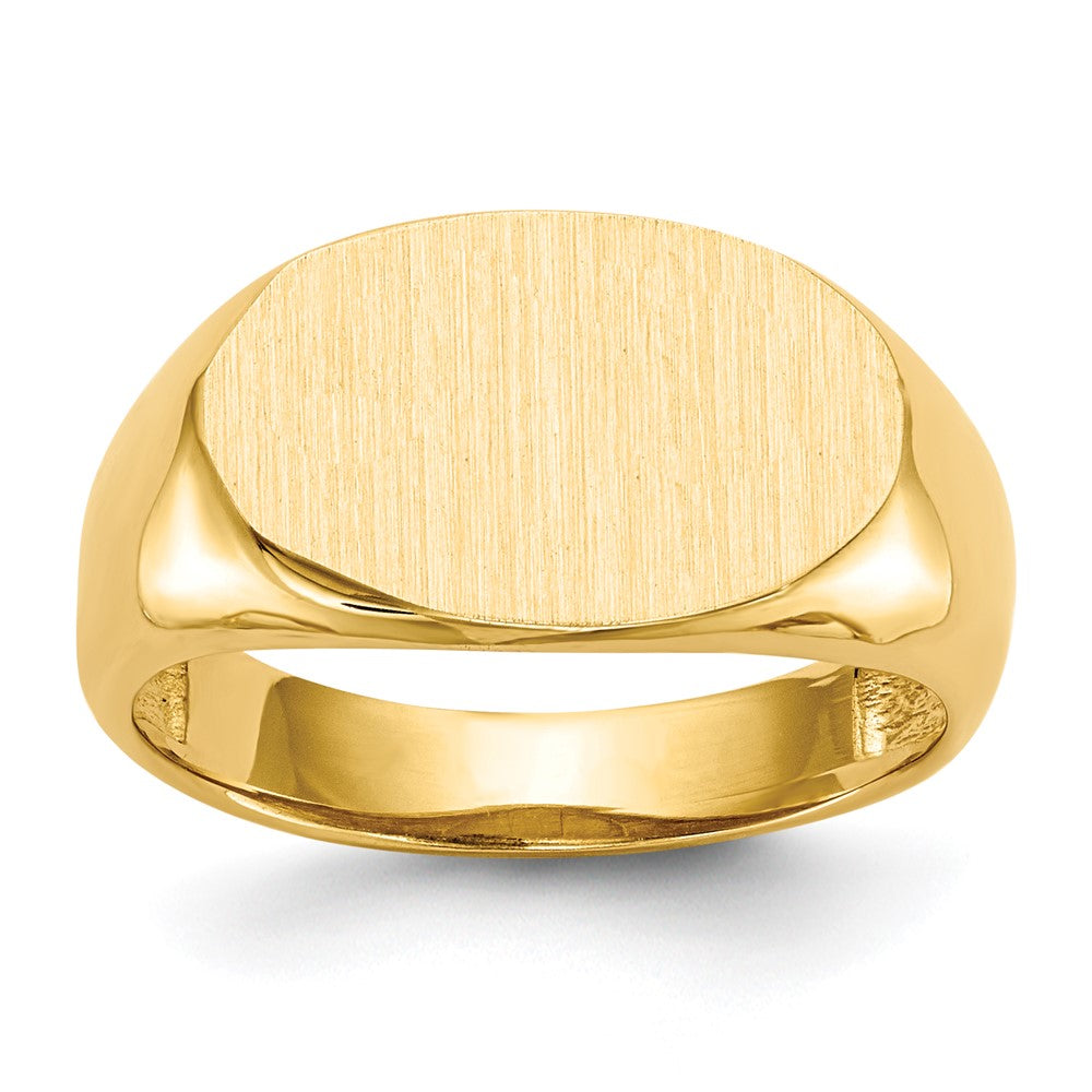 14K Gelbgold Siegelring mit offener Rückseite, 9,5x15,0 mm