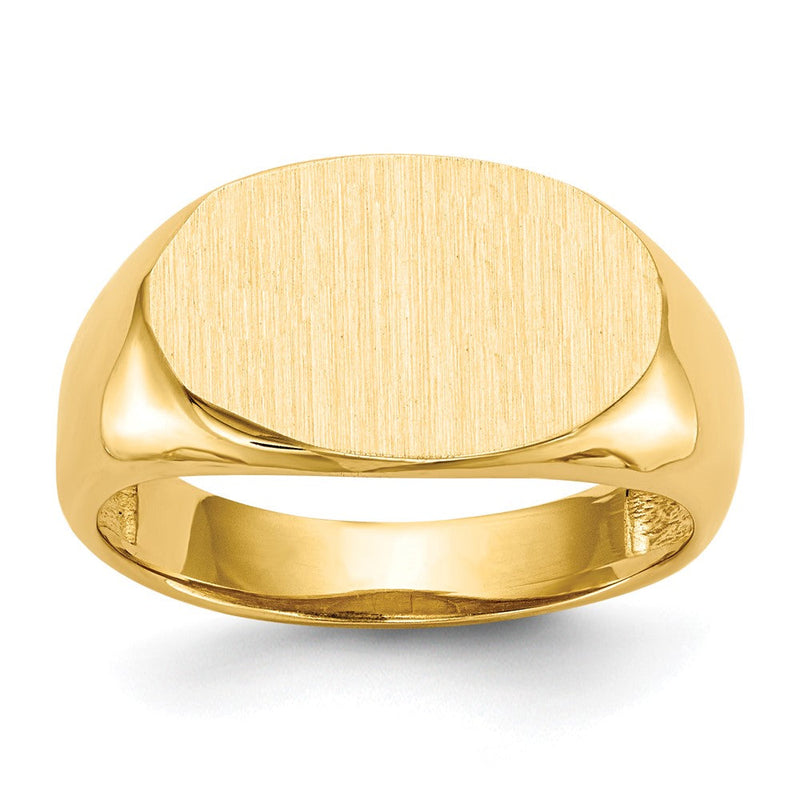14K Gelbgold Siegelring mit offener Rückseite, 9,5x15,0 mm