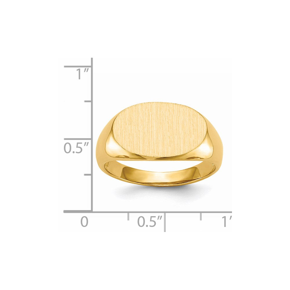 14K Gelbgold 11,0x17,0mm Siegelring für Herren mit offener Rückseite