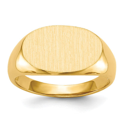 14K Gelbgold 11,0x17,0mm Siegelring für Herren mit offener Rückseite