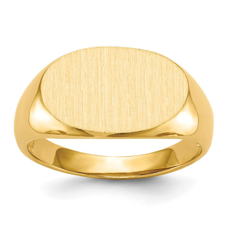 14K Gelbgold 11,0x17,0mm Siegelring für Herren mit offener Rückseite