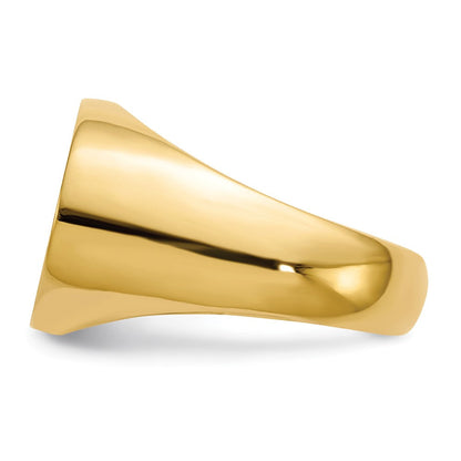 14K Gelbgold 14,0x20,5mm Herren-Siegelring mit offener Rückseite
