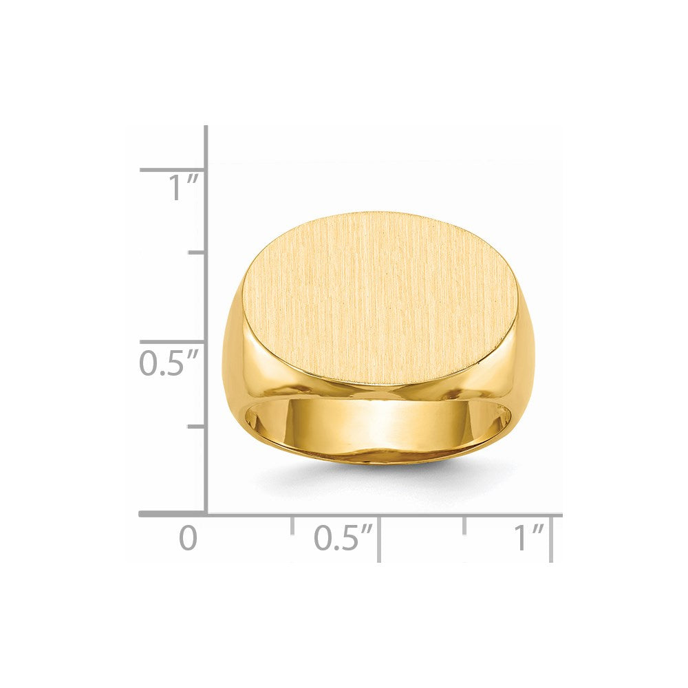 14K Gelbgold 14,0x20,5mm Herren-Siegelring mit offener Rückseite