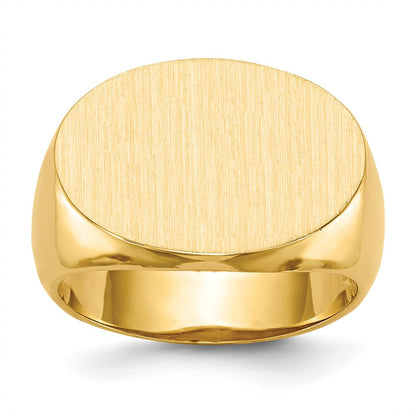 14K Gelbgold 14,0x20,5mm Herren-Siegelring mit offener Rückseite