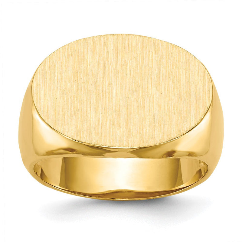 14K Gelbgold 14,0x20,5mm Herren-Siegelring mit offener Rückseite