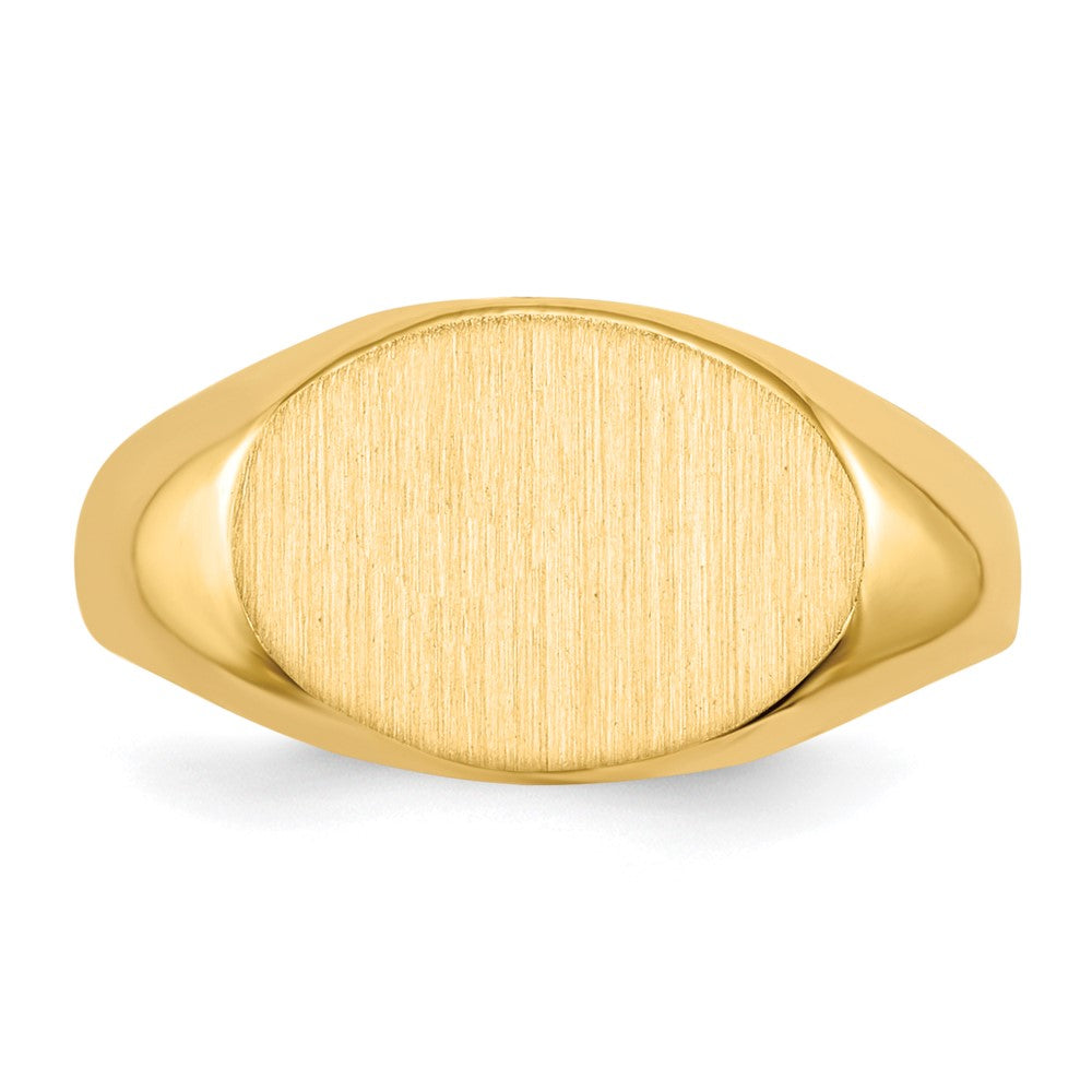 14K Gelbgold 8,5x11,5mm Kindersiegelring mit geschlossener Rückseite