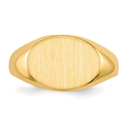 14K Gelbgold 8,5x11,5mm Kindersiegelring mit geschlossener Rückseite