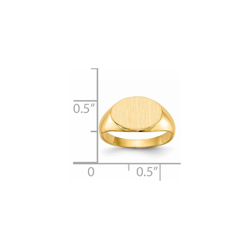 14K Gelbgold 8,5x11,5mm Kindersiegelring mit geschlossener Rückseite