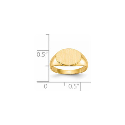 14K Gelbgold 8,5x11,5mm Kindersiegelring mit geschlossener Rückseite
