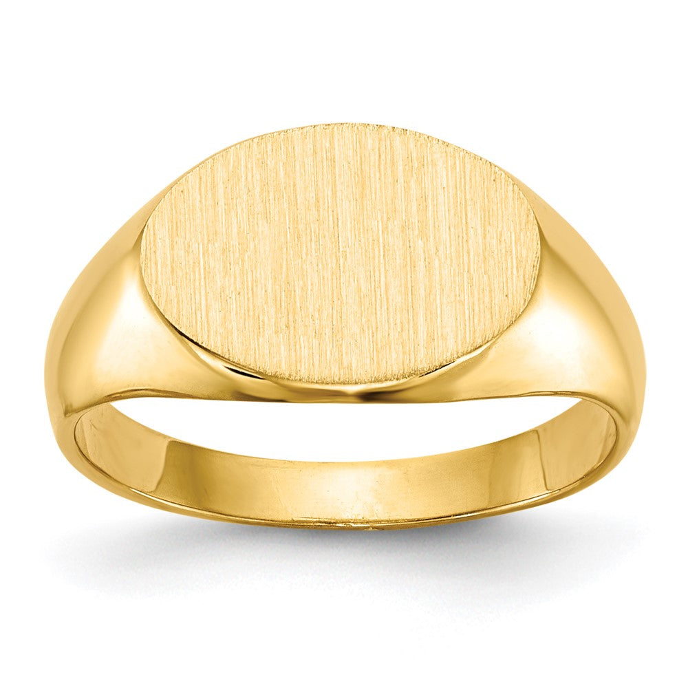 14K Gelbgold 8,5x11,5mm Kindersiegelring mit geschlossener Rückseite