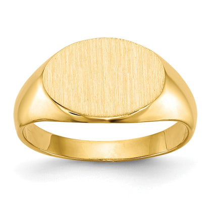 14K Gelbgold 8,5x11,5mm Kindersiegelring mit geschlossener Rückseite