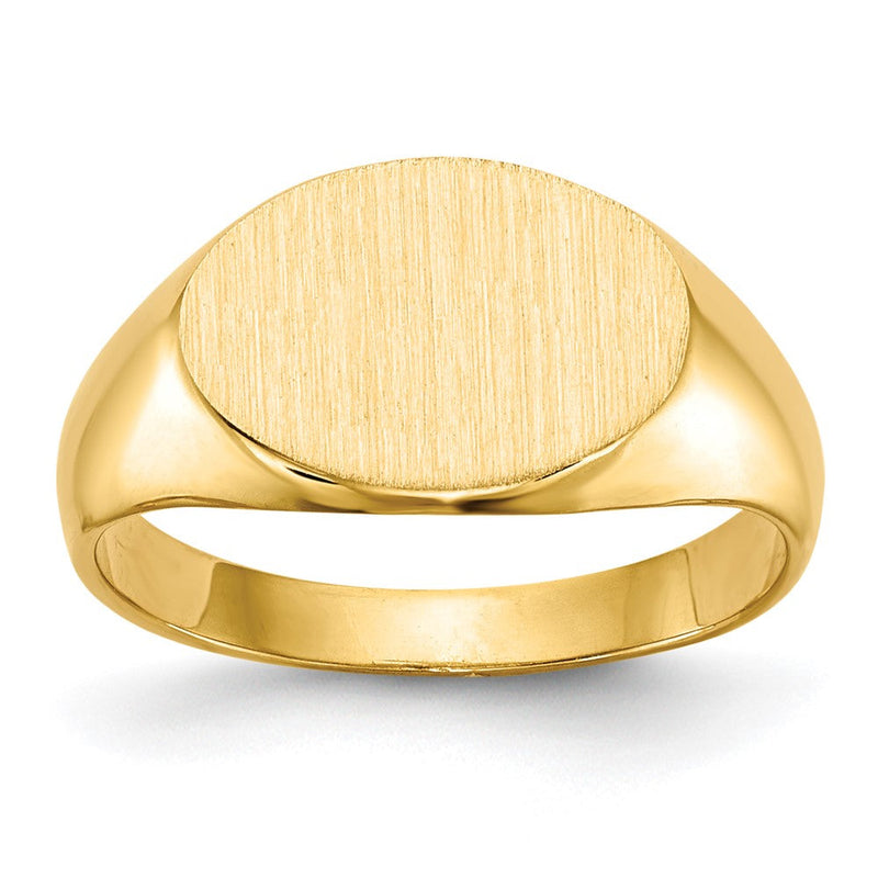 14K Gelbgold 8,5x11,5mm Kindersiegelring mit geschlossener Rückseite