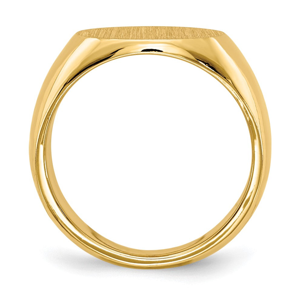 14K Gelbgold Siegelring mit geschlossenem Boden, 9,5x12,5mm