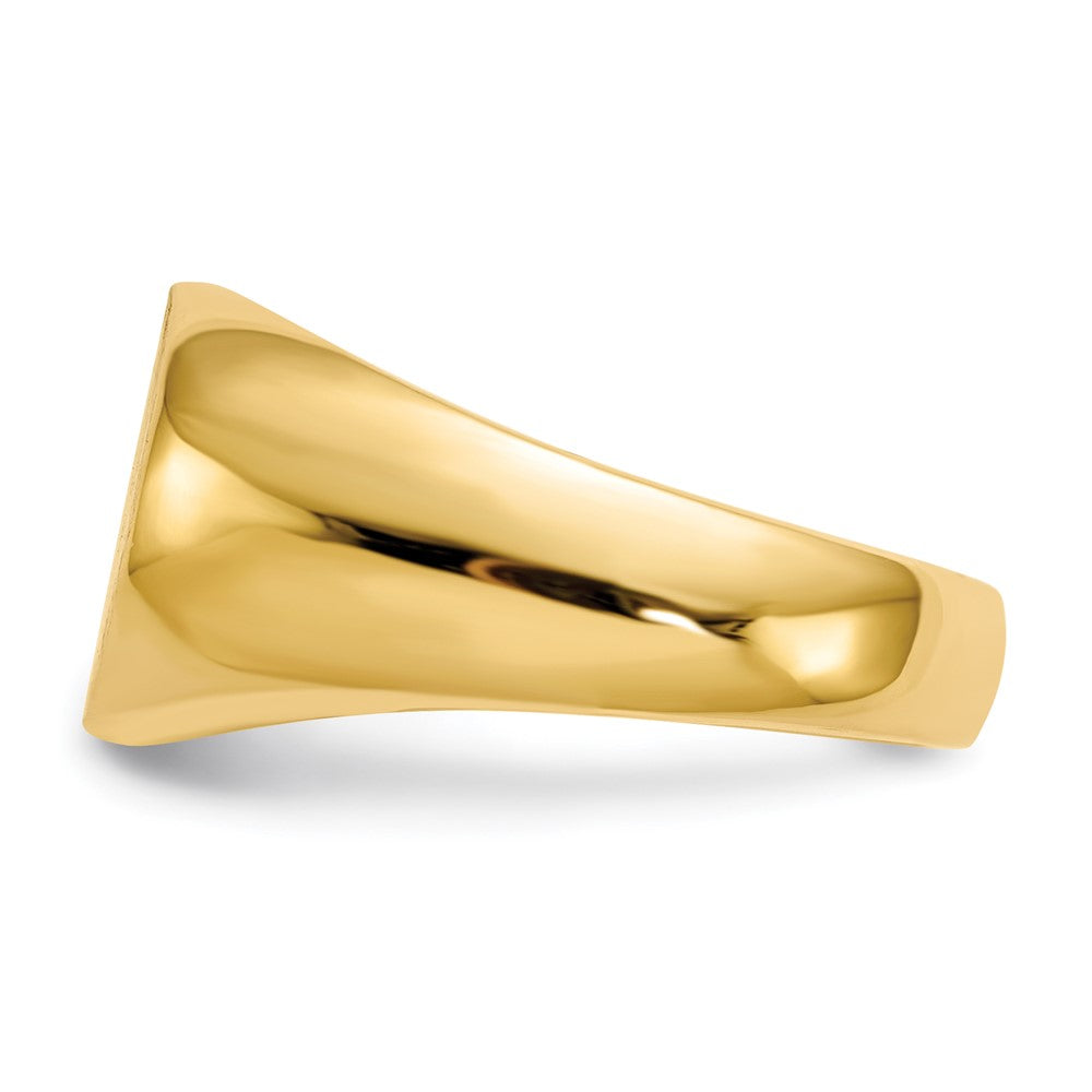 14K Gelbgold Siegelring mit geschlossenem Boden, 9,5x12,5mm