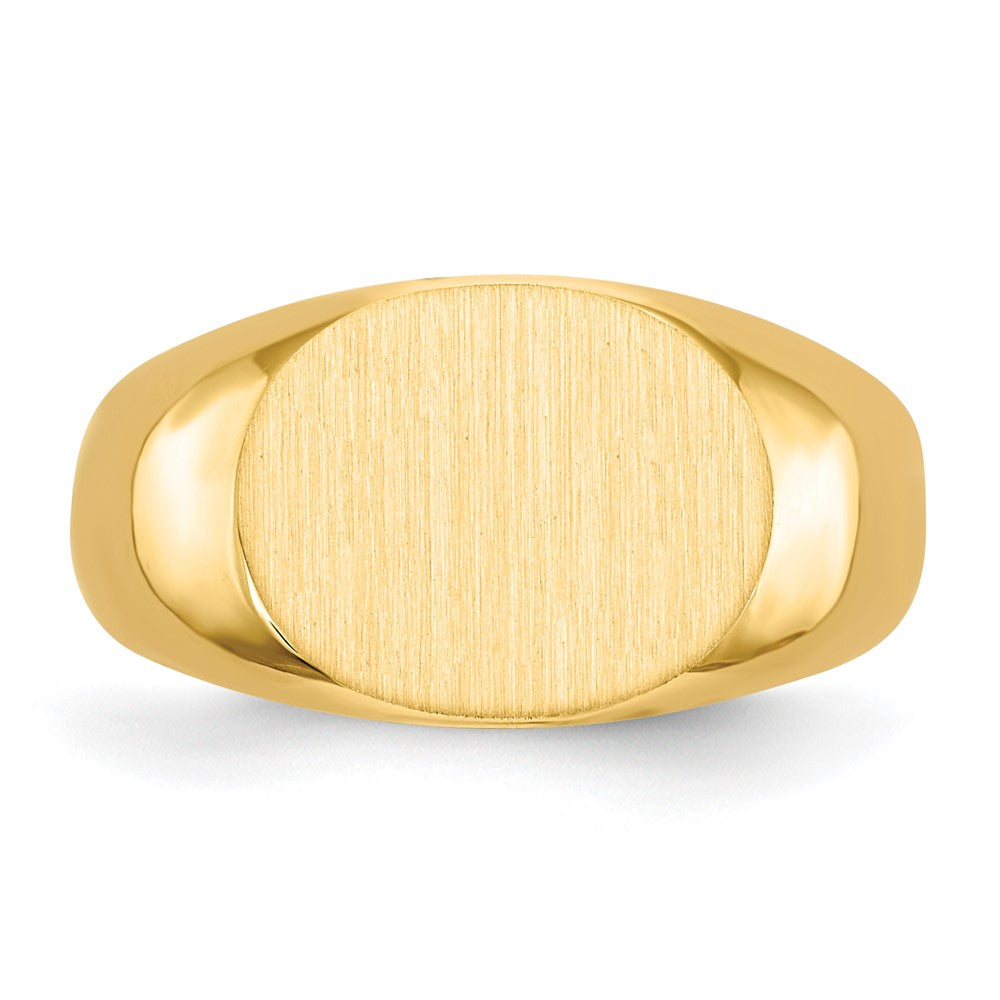 14K Gelbgold Siegelring mit geschlossenem Boden, 9,5x12,5mm