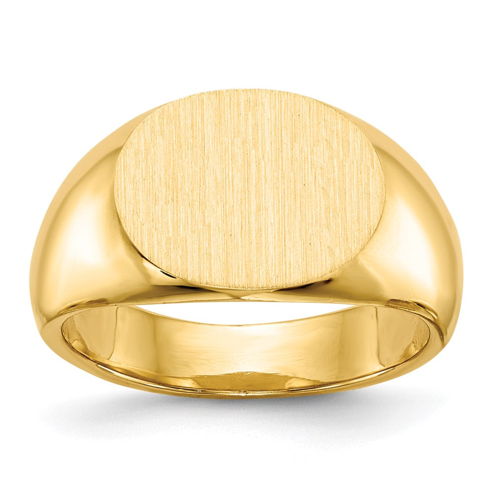 14K Gelbgold Siegelring mit geschlossenem Boden, 9,5x12,5mm