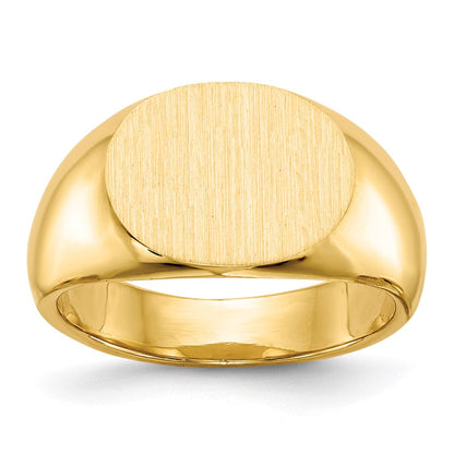 14K Gelbgold Siegelring mit geschlossenem Boden, 9,5x12,5mm
