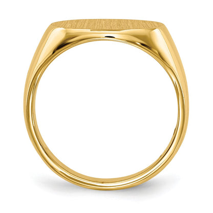 14K Gelbgold 12,0x16,0mm Herren-Siegelring mit geschlossener Rückseite