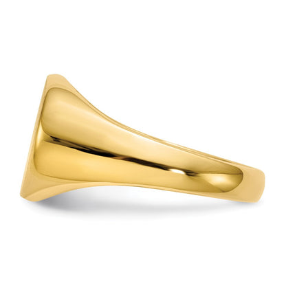 14K Gelbgold 12,0x16,0mm Herren-Siegelring mit geschlossener Rückseite