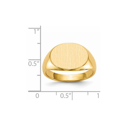 14K Gelbgold 12,0x16,0mm Herren-Siegelring mit geschlossener Rückseite
