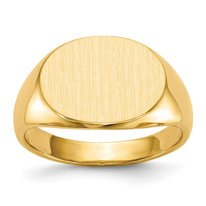 14K Gelbgold 12,0x16,0mm Herren-Siegelring mit geschlossener Rückseite