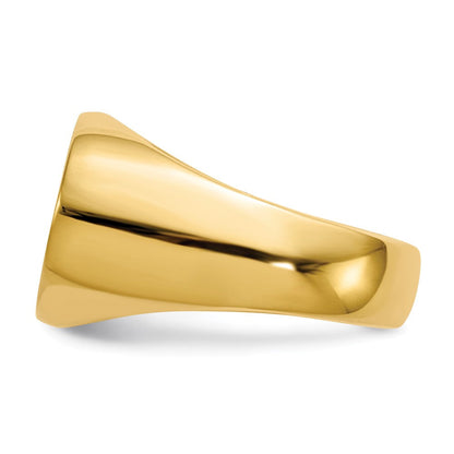 14K Gelbgold 13,0x19,0mm Herren-Siegelring mit geschlossener Rückseite