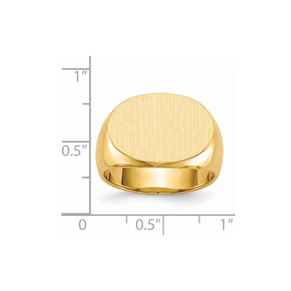 14K Gelbgold 13,0x19,0mm Herren-Siegelring mit geschlossener Rückseite