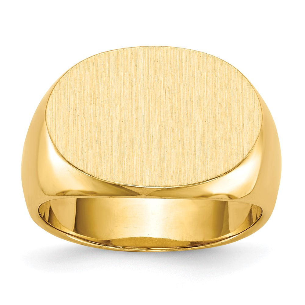14K Gelbgold 13,0x19,0mm Herren-Siegelring mit geschlossener Rückseite
