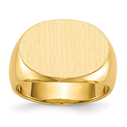 14K Gelbgold 13,0x19,0mm Herren-Siegelring mit geschlossener Rückseite