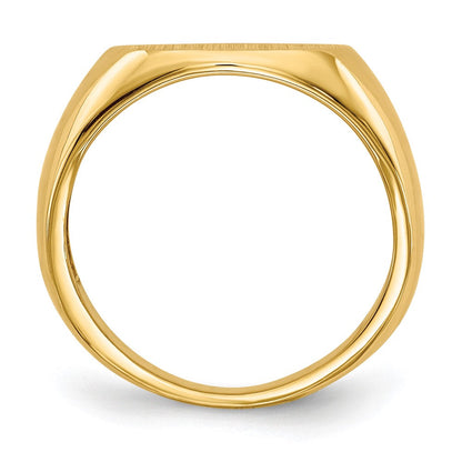 14K Gelbgold Siegelring mit offener Rückseite, 9,5x12,5mm