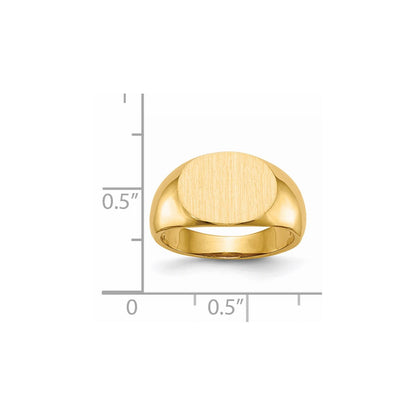 14K Gelbgold Siegelring mit offener Rückseite, 9,5x12,5mm