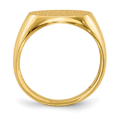 14K Gelbgold Herren-Siegelring 12,0x16,0mm mit offener Rückseite