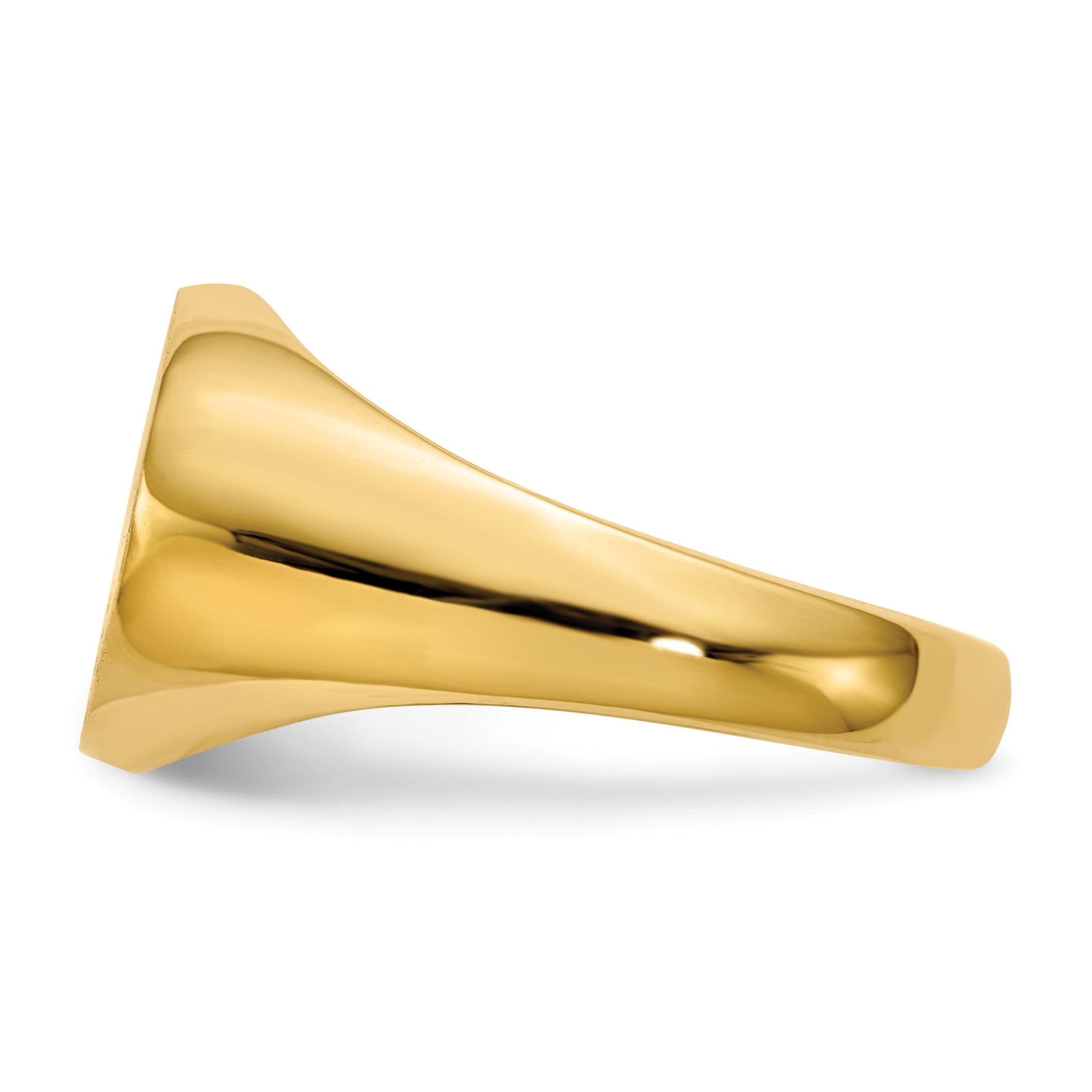 14K Gelbgold Herren-Siegelring 12,0x16,0mm mit offener Rückseite