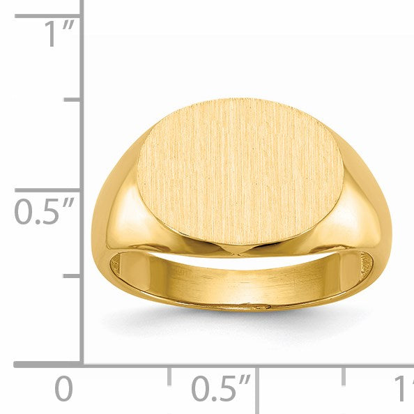 14K Gelbgold Herren-Siegelring 12,0x16,0mm mit offener Rückseite