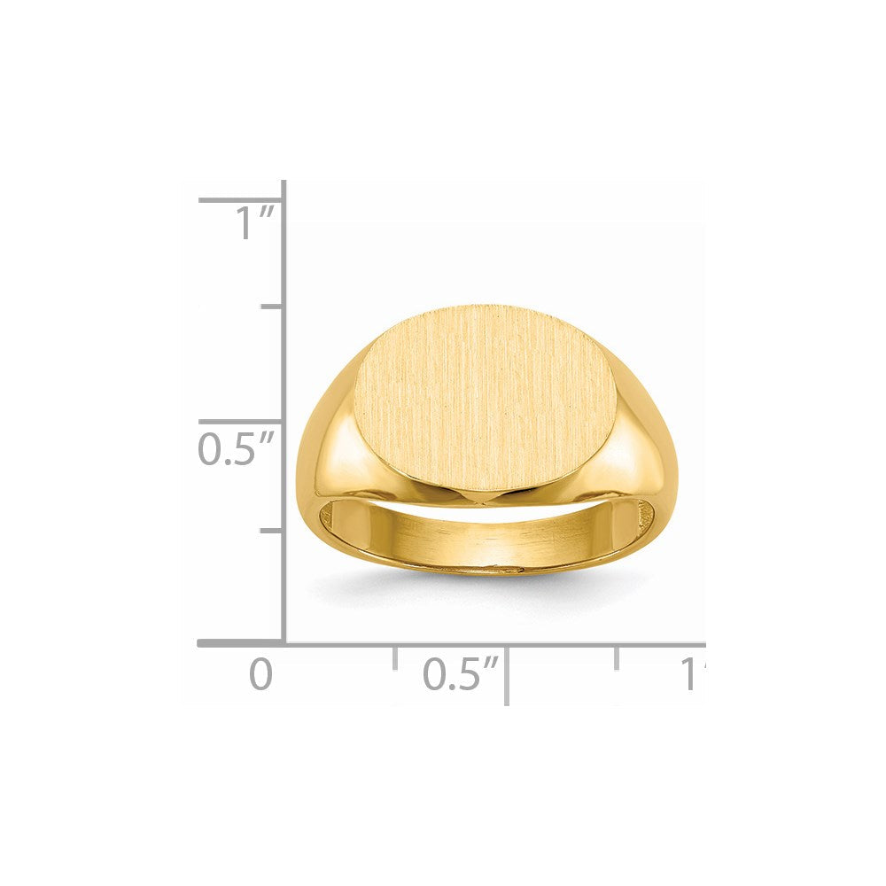 14K Gelbgold Herren-Siegelring 12,0x16,0mm mit offener Rückseite