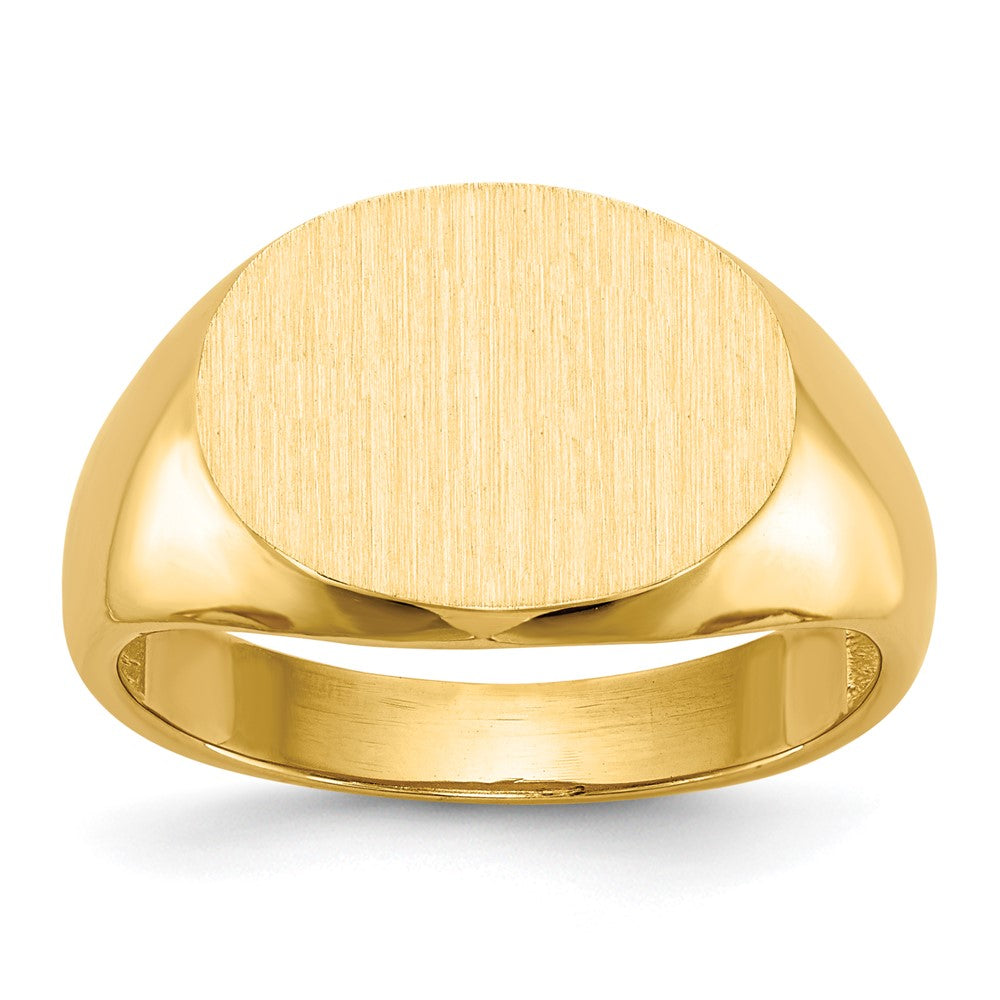 14K Gelbgold Herren-Siegelring 12,0x16,0mm mit offener Rückseite