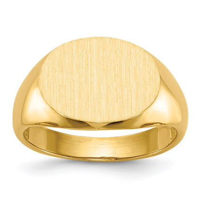 14K Gelbgold Herren-Siegelring 12,0x16,0mm mit offener Rückseite