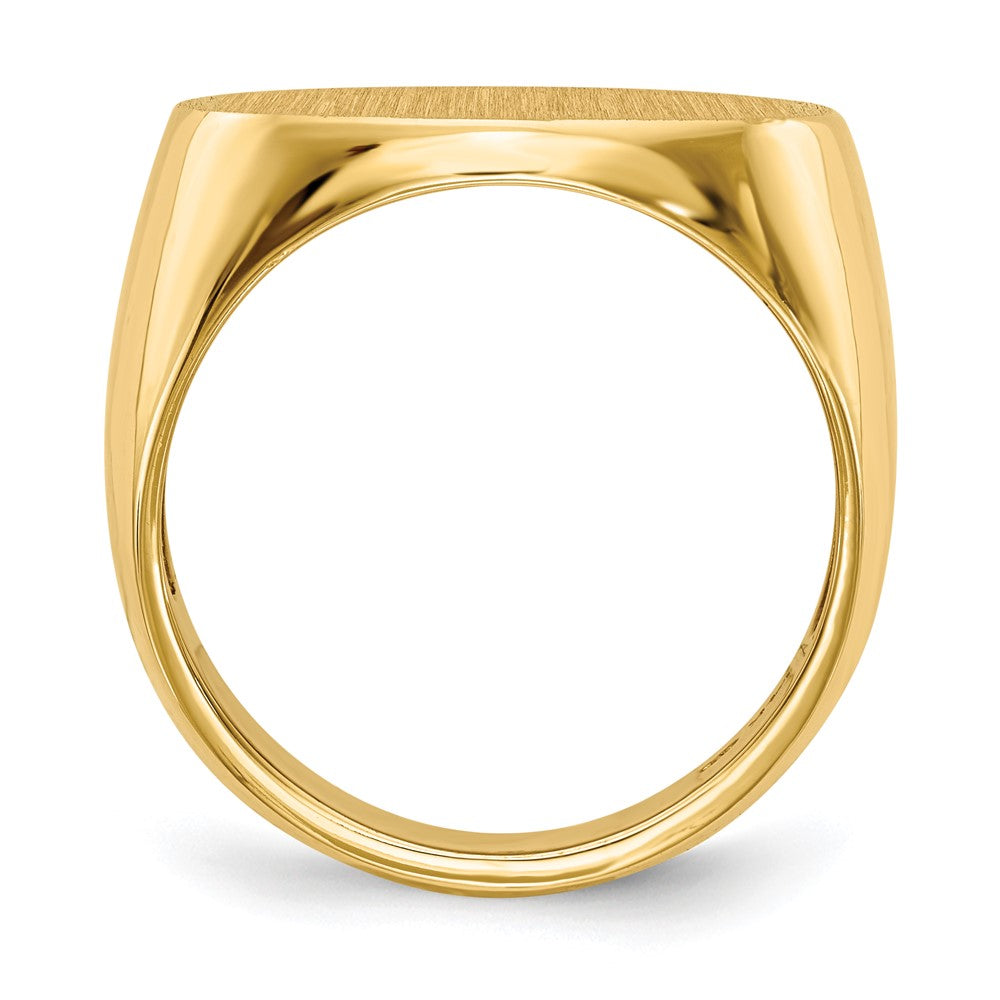 14K Weißgold 14,0x19,5mm Herren-Siegelring mit offener Rückseite