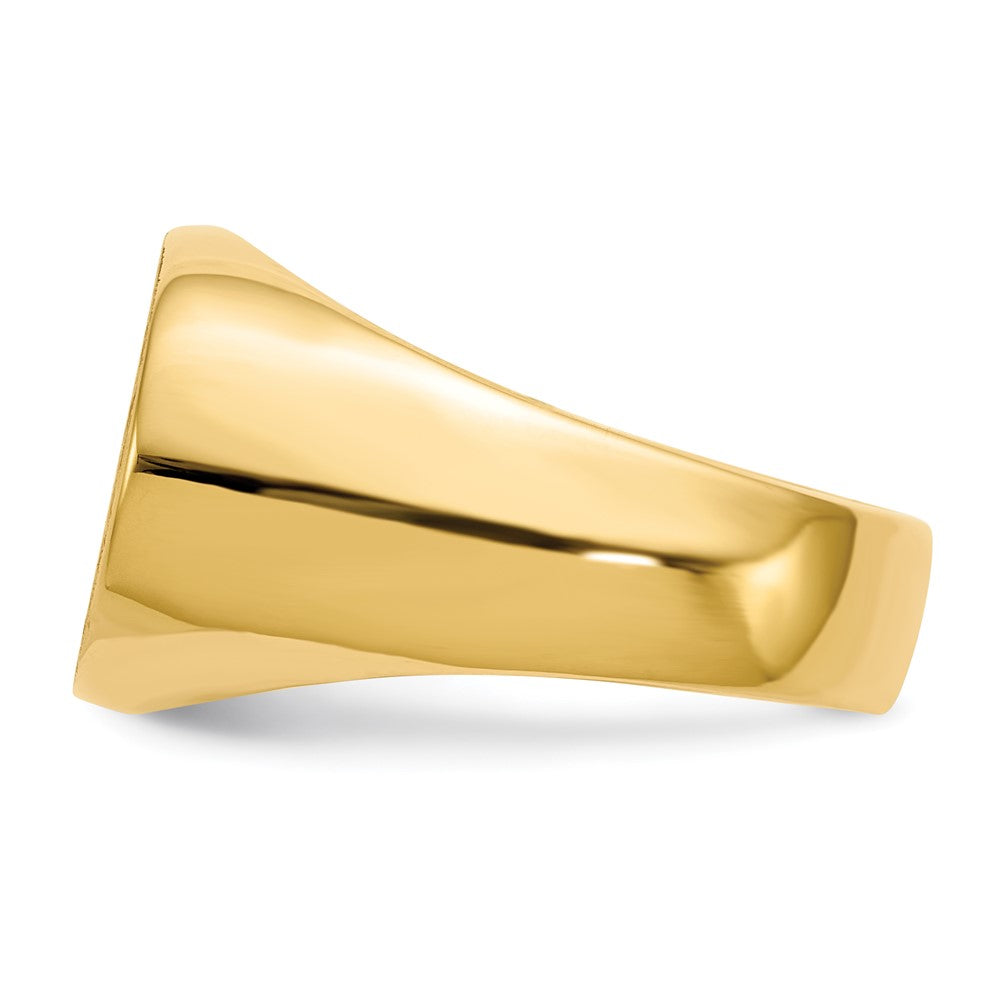 14K Weißgold 14,0x19,5mm Herren-Siegelring mit offener Rückseite