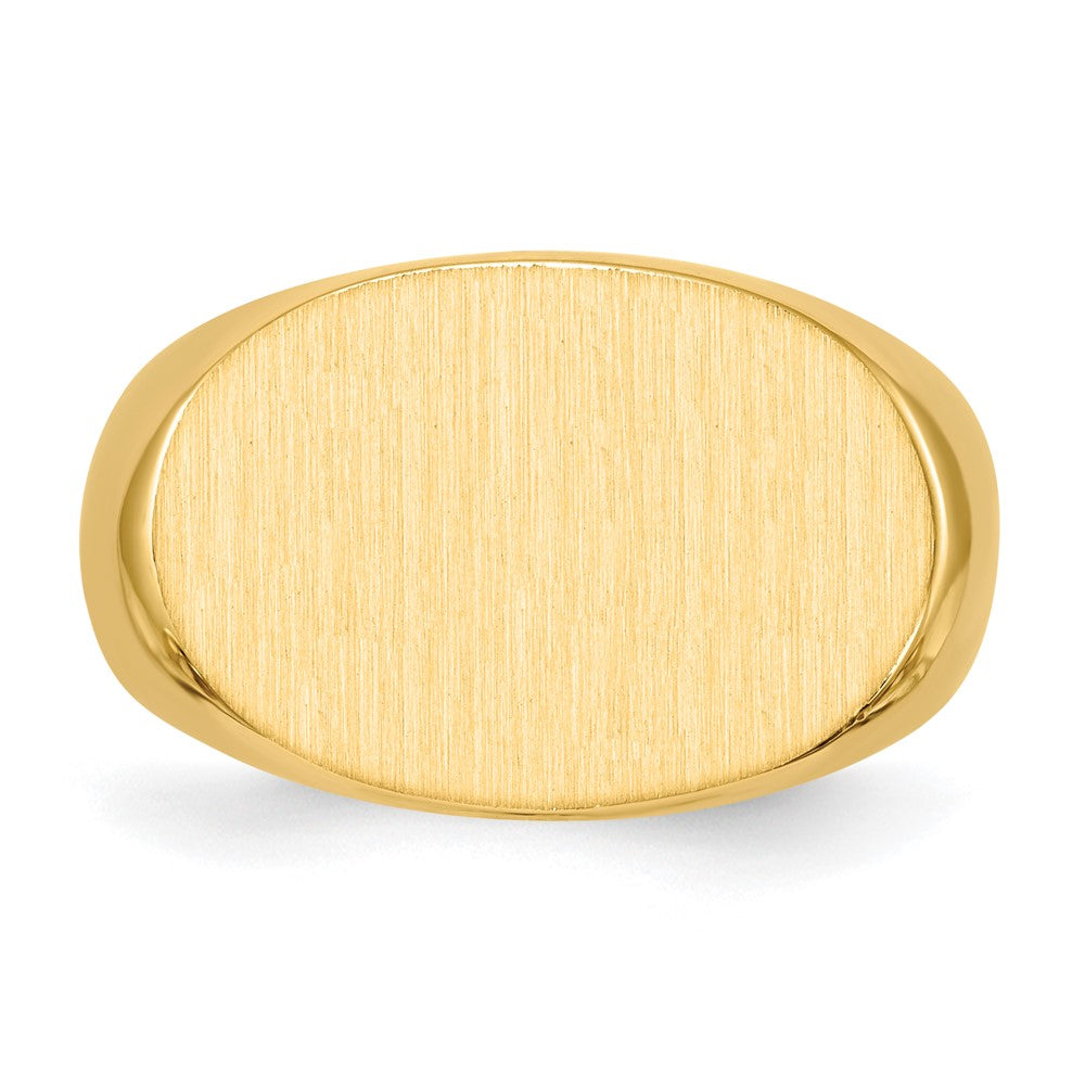 14K Weißgold 14,0x19,5mm Herren-Siegelring mit offener Rückseite