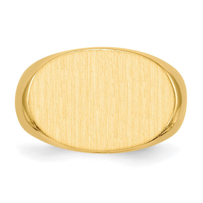 14K Weißgold 14,0x19,5mm Herren-Siegelring mit offener Rückseite
