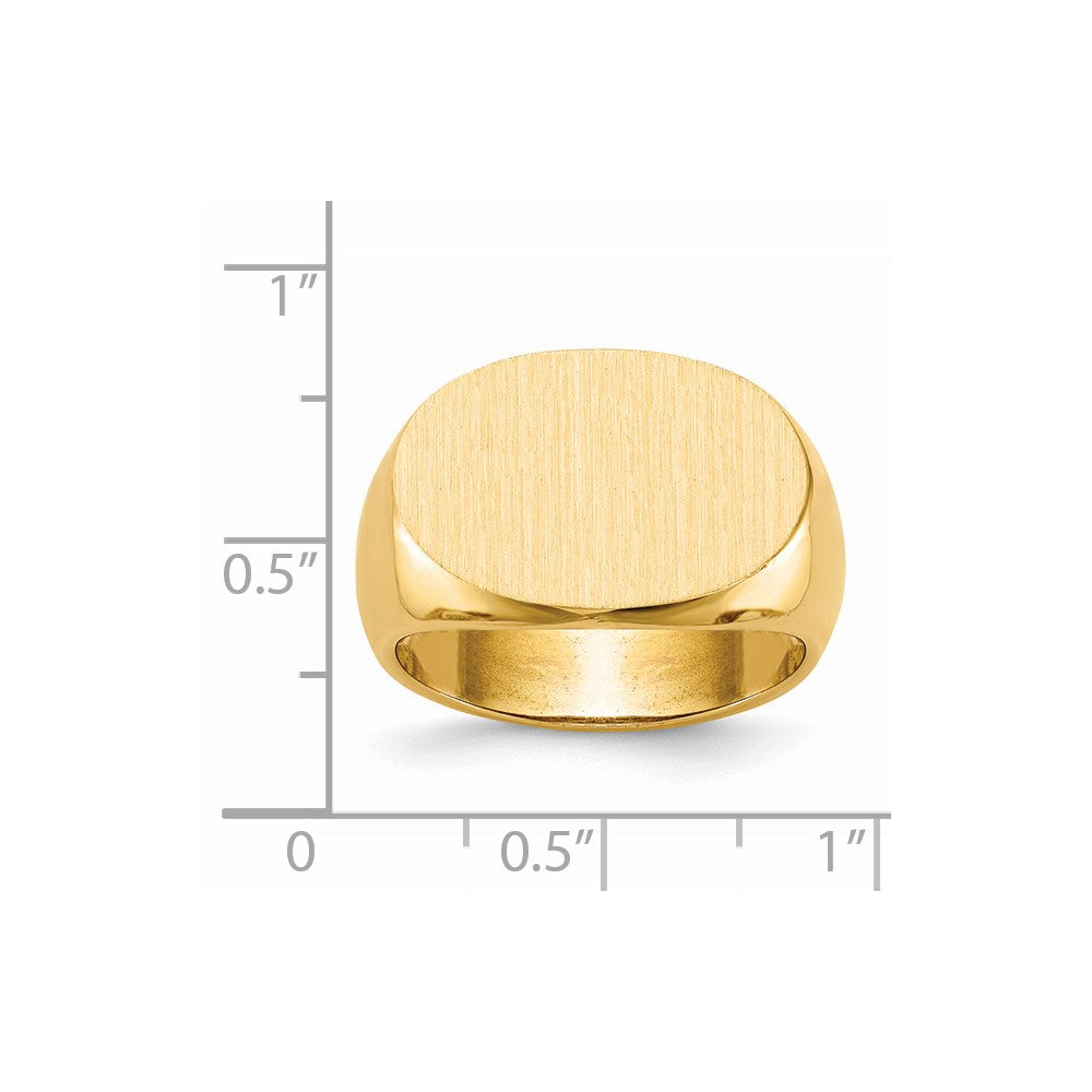 14K Gelbgold Herren-Siegelring, 13,0x19,0mm, offene Rückseite