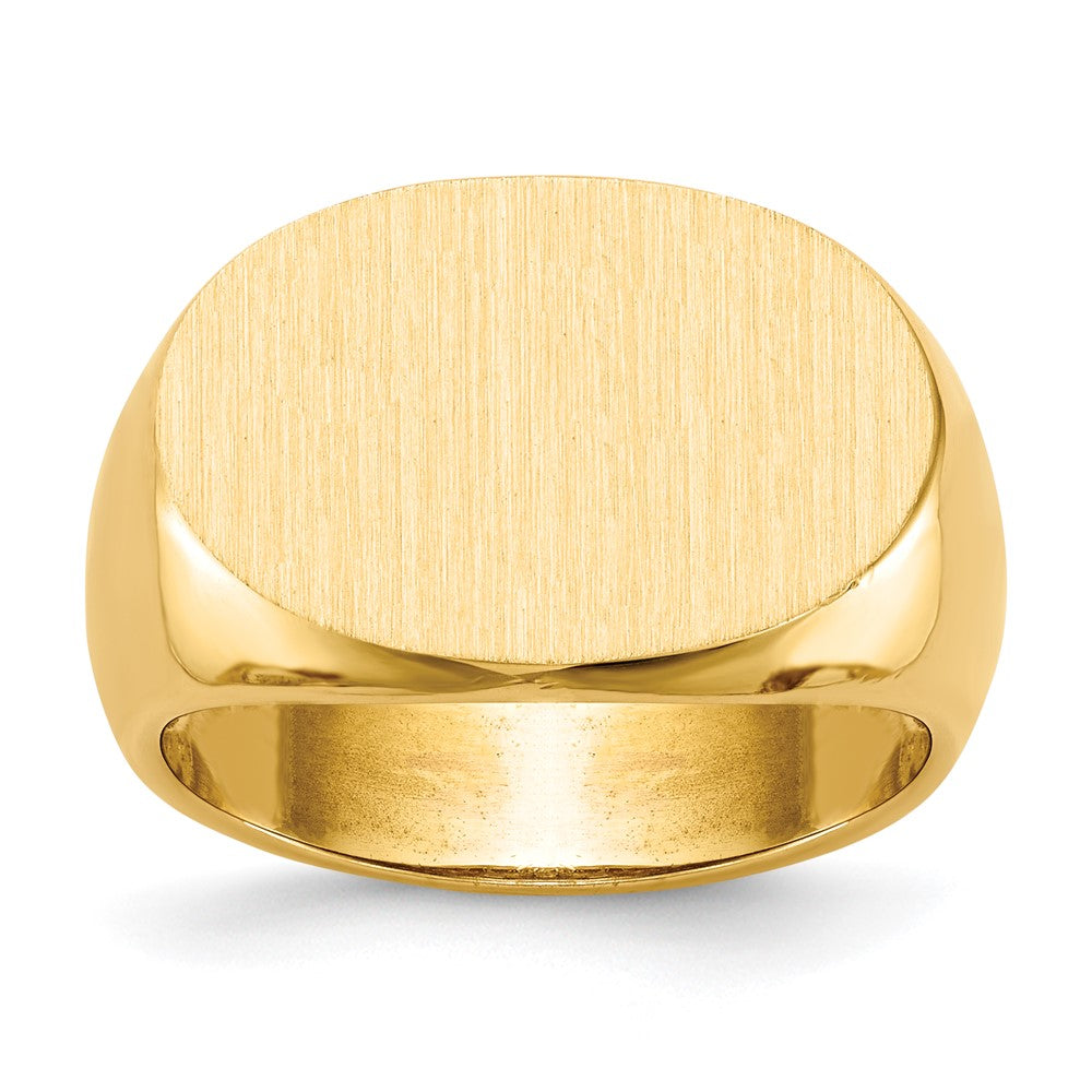 14K Weißgold 14,0x19,5mm Herren-Siegelring mit offener Rückseite