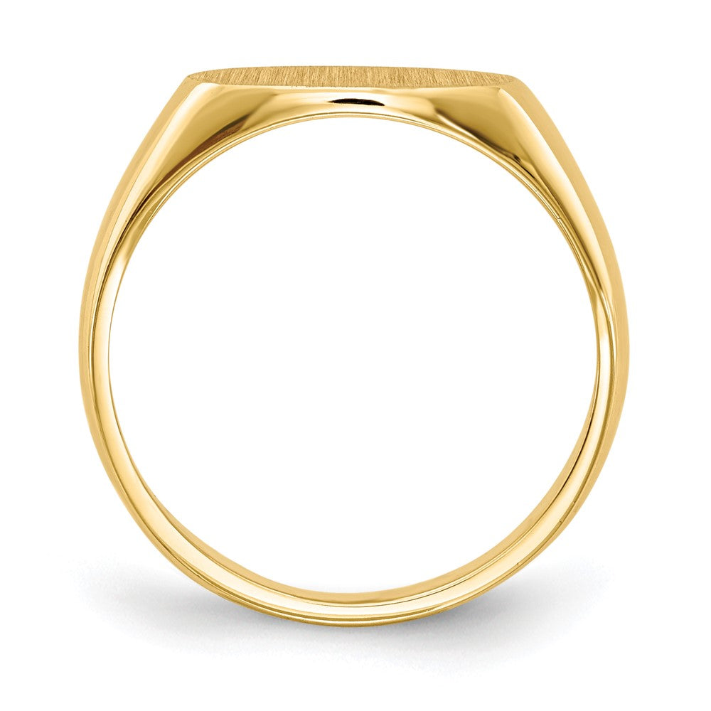 14K Gelbgold Siegelring 6,5x11,5mm mit geschlossener Rückseite