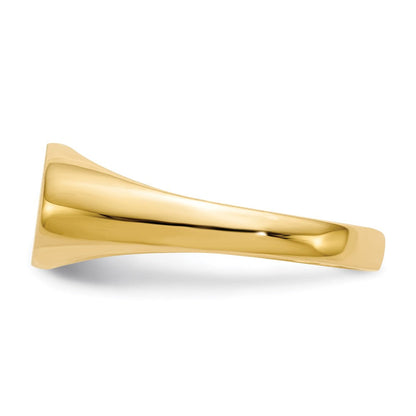 14K Gelbgold Siegelring 6,5x11,5mm mit geschlossener Rückseite