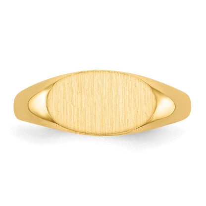 14K Gelbgold Siegelring 6,5x11,5mm mit geschlossener Rückseite