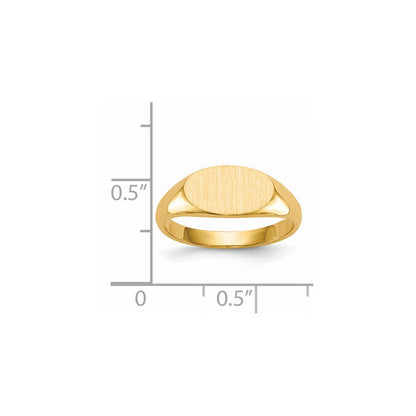 14K Gelbgold Siegelring 6,5x11,5mm mit geschlossener Rückseite