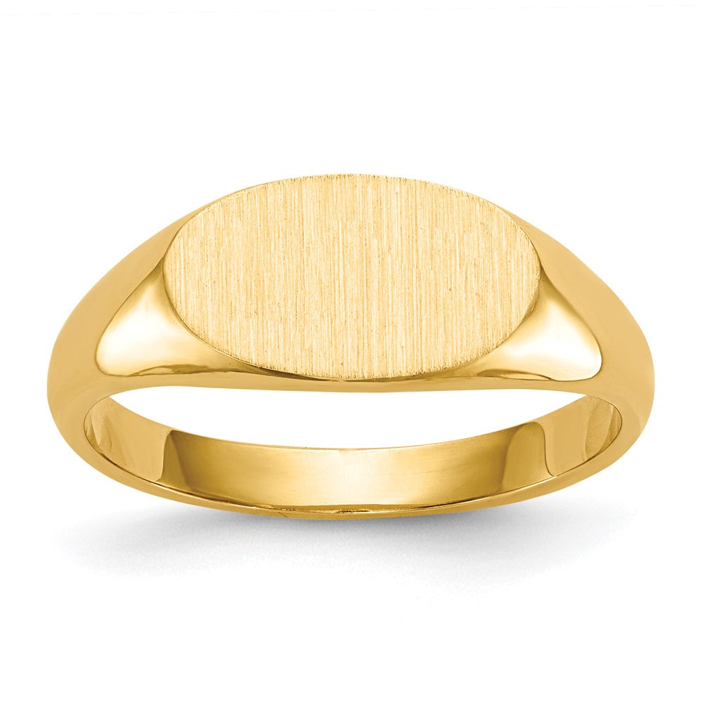 14K Gelbgold Siegelring 6,5x11,5mm mit geschlossener Rückseite
