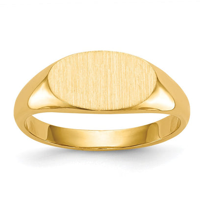 14K Gelbgold Siegelring 6,5x11,5mm mit geschlossener Rückseite